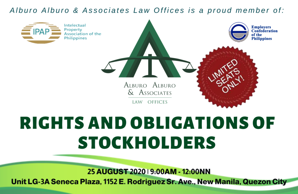 RIGHTS AND OBLIGATIONS OF STOCKHOLDERS - ALBURO ALBURO AND 