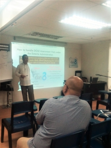 Atty. Alvin Liao Alburo discussing about how to handle DOLE visits
