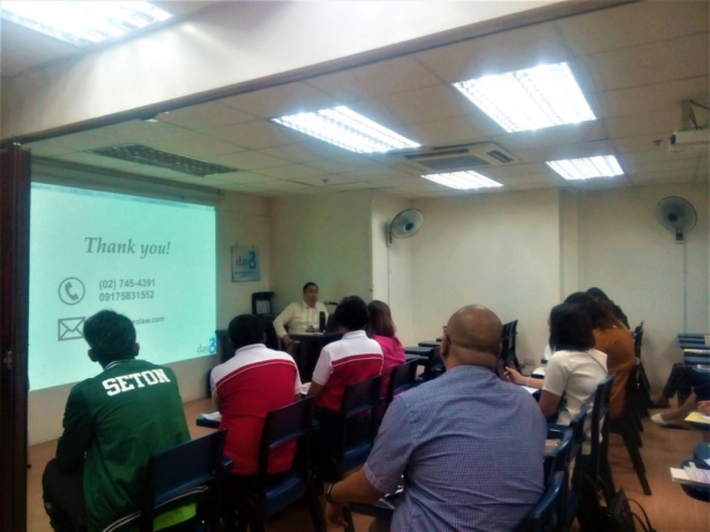 during the lecture seminar of Atty. Alvin Liao Alburo