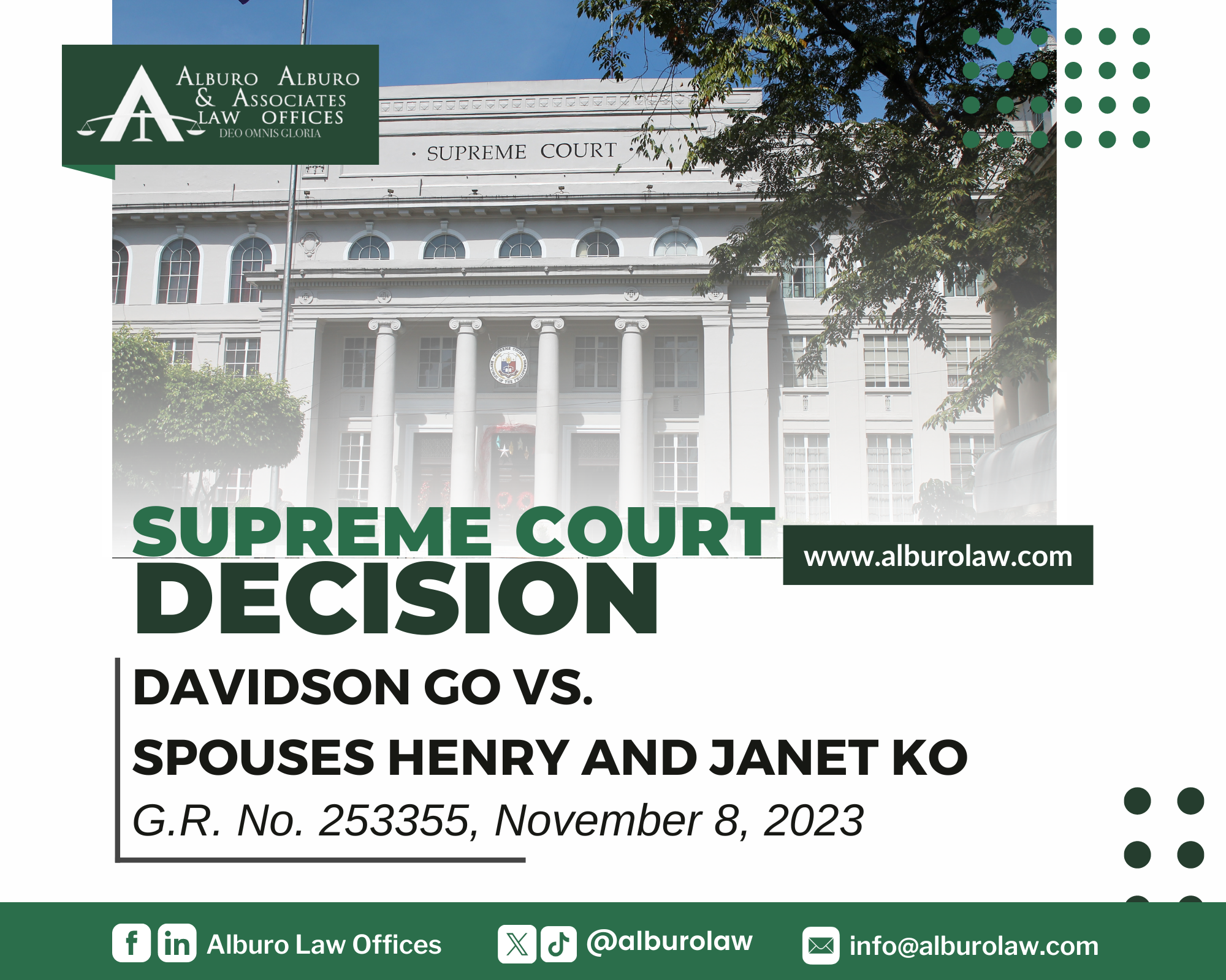 Davidson Go vs. Spouses Henry and Janet Ko (G.R. No. 253355, November 8, 2023)