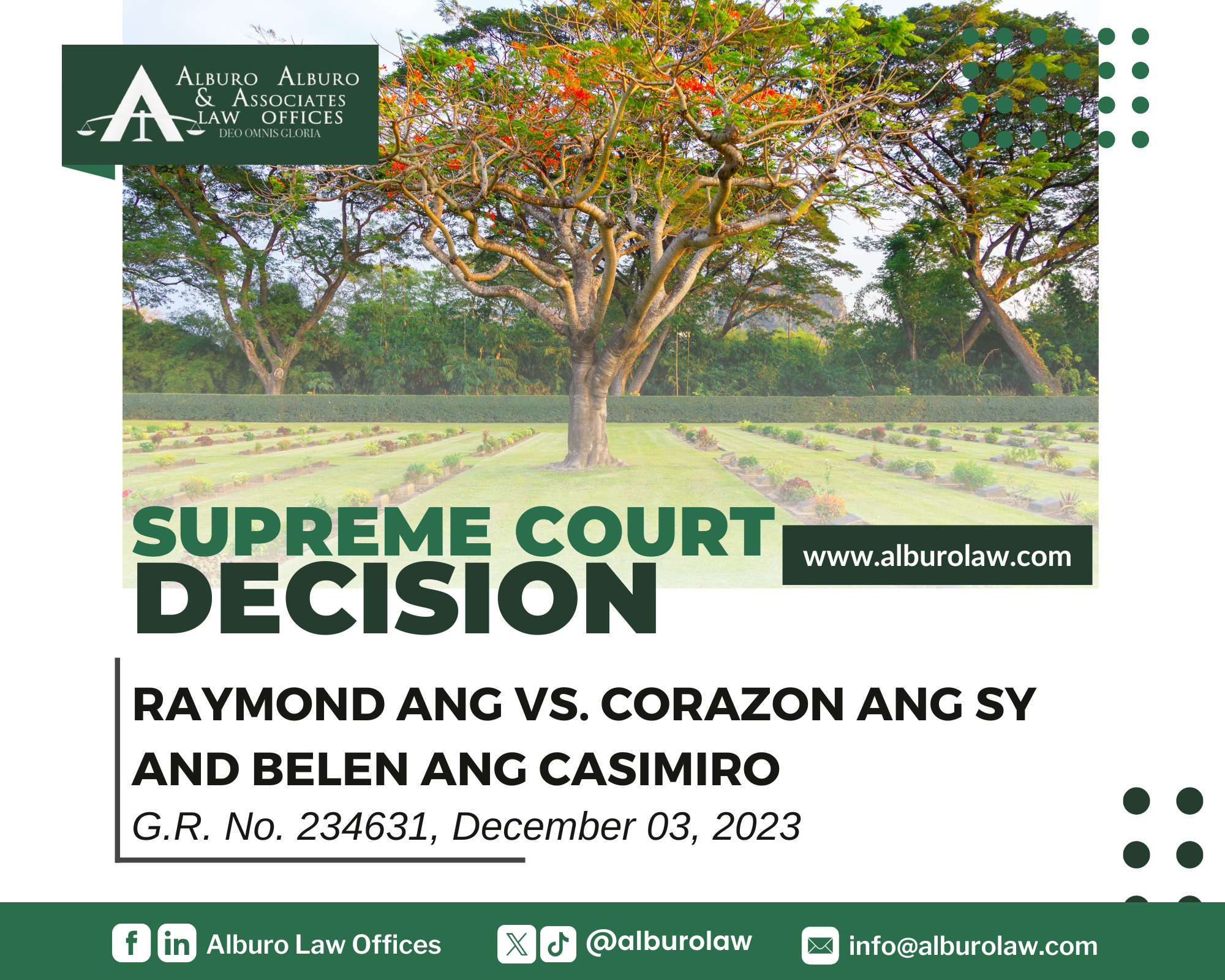 The Supreme Court decides: When a party dies and no heir is willing to substitute them in the case, the appeal can be denied without passing upon the substantive issues of the case, as any disposition on the merits of the case ceases to have any practical value.