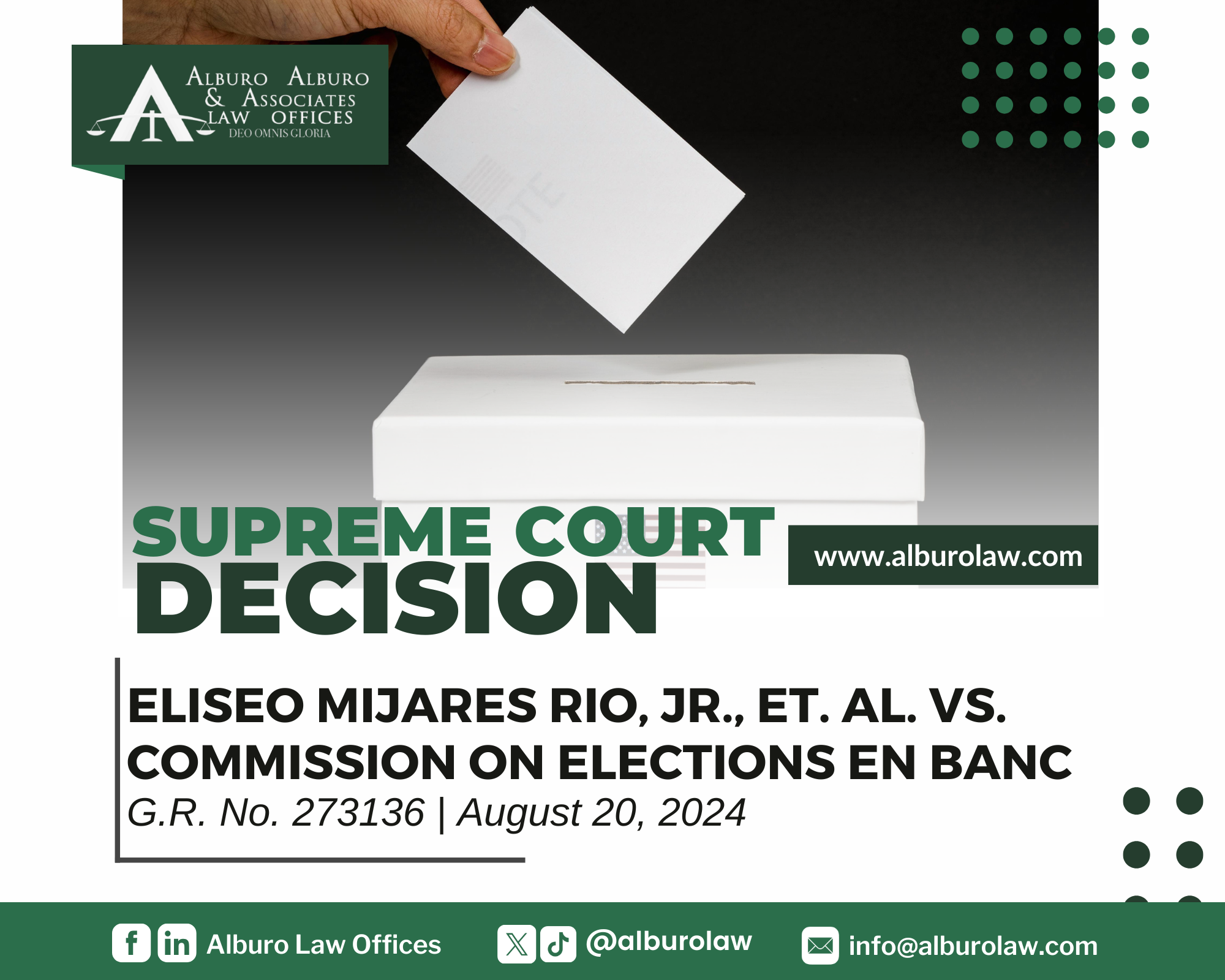 The Supreme Court decides: The Supreme Court underscored that a writ of mandamus may not compel the Commission on Elections (COMELEC) to exercise its discretion in a certain way, such as granting or denying a request to open and recount ballot boxes.