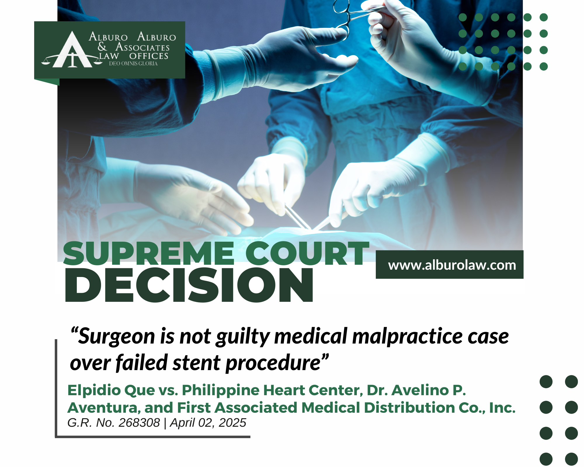 The Supreme Court decides: Surgeon is not guilty medical malpractice case over failed stent procedure