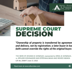 The Supreme Court Decides:  Ownership of property is transferred by agreement and delivery, not by registration; a later buyer in bad faith cannot override the rights of the original buyer.