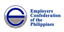 Logo of the Employers Confederation of the Philippines (ECOP), showing the acronym with symbolic imagery representing Philippine industry and labor
