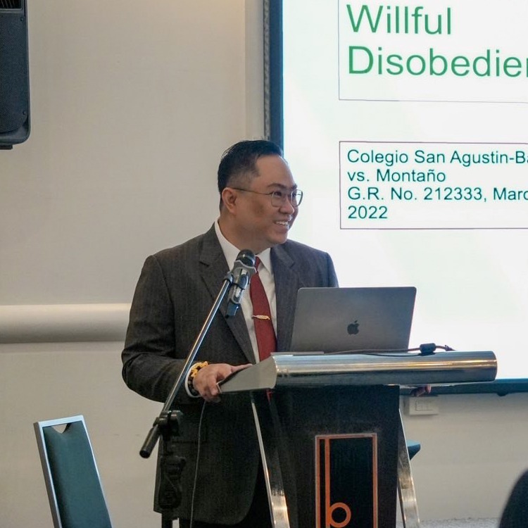 Atty. Alvin Liao Alburo, LL.M., Managing Partner of Alburo Law Offices, President of Yangtze Business Solutions Corporation, and Senior Lecturer at UP Diliman School of Labor and Industrial Relations, leads today’s insightful seminar titled "Fundamentals of Labor Law: Essential Knowledge and Skills for Today’s Workplace Success.