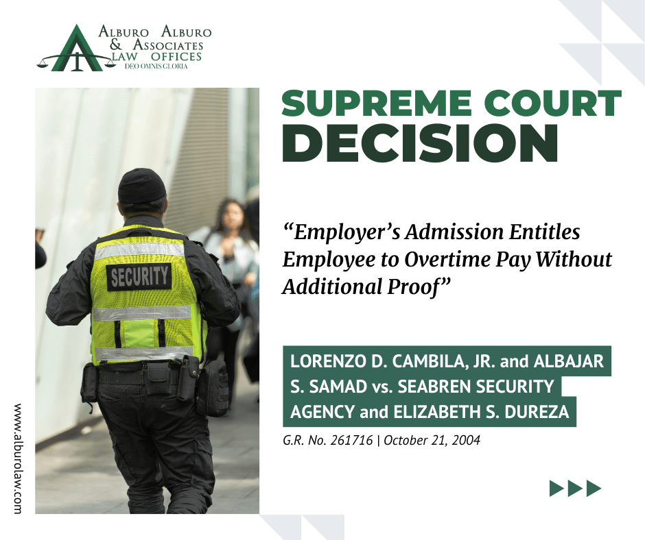 The Supreme Court Decides: Employer’s Admission Entitles Employee to Overtime Pay Without Additional Proof