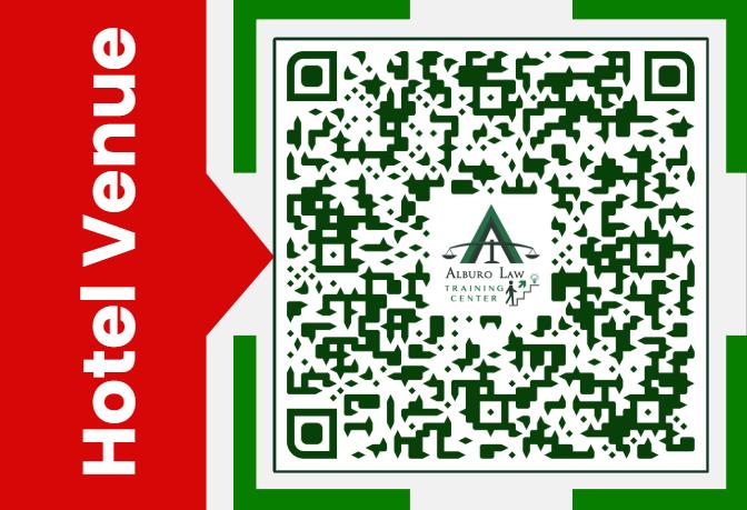 QR Code for Hotel Venue Alburo Law Training Center Schedule of Training Programs for March to May 2026
