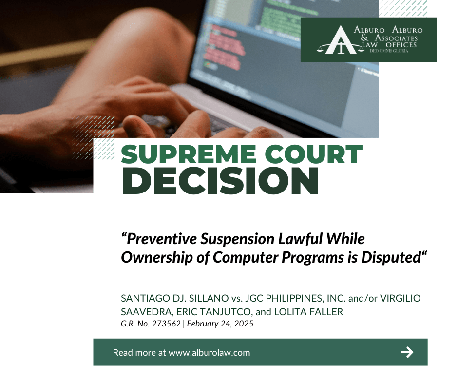 The Supreme Court Decides: Preventive Suspension Lawful While Ownership of Computer Programs is Disputed