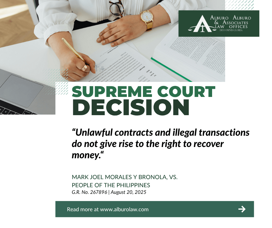 The Supreme Court Decides: Unlawful Contracts and Illegal Transactions Do Not Give Rise to the Right to Recover Money