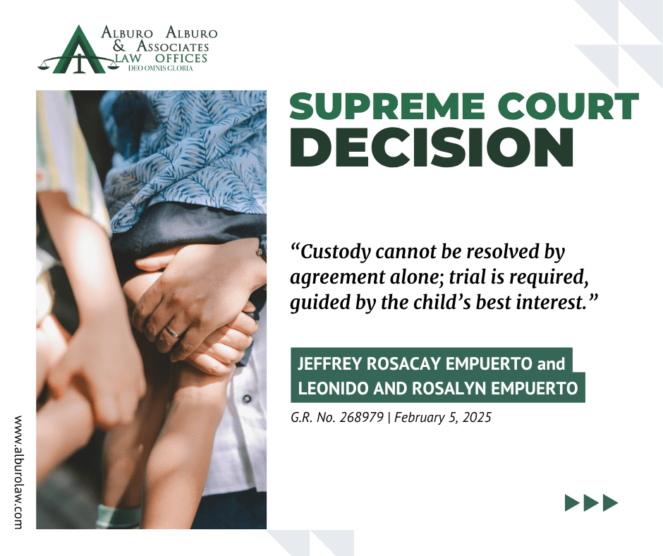 The Supreme Court Decides: Custody cannot be resolved by agreement alone; trial is required, guided by the child’s best interest.