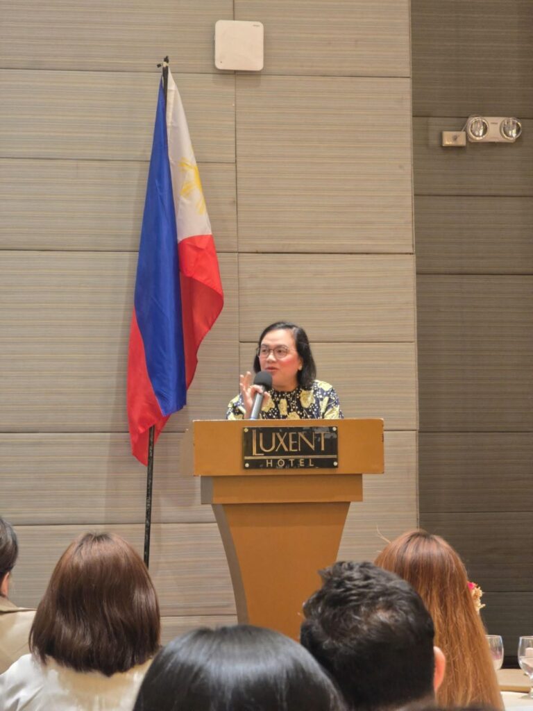 Atty. Rizzle May R. Ostia-Alburo speaking at the 3rd Labor Relations Practitioners' Conference at Luxent Hotel, Quezon City